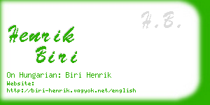 henrik biri business card